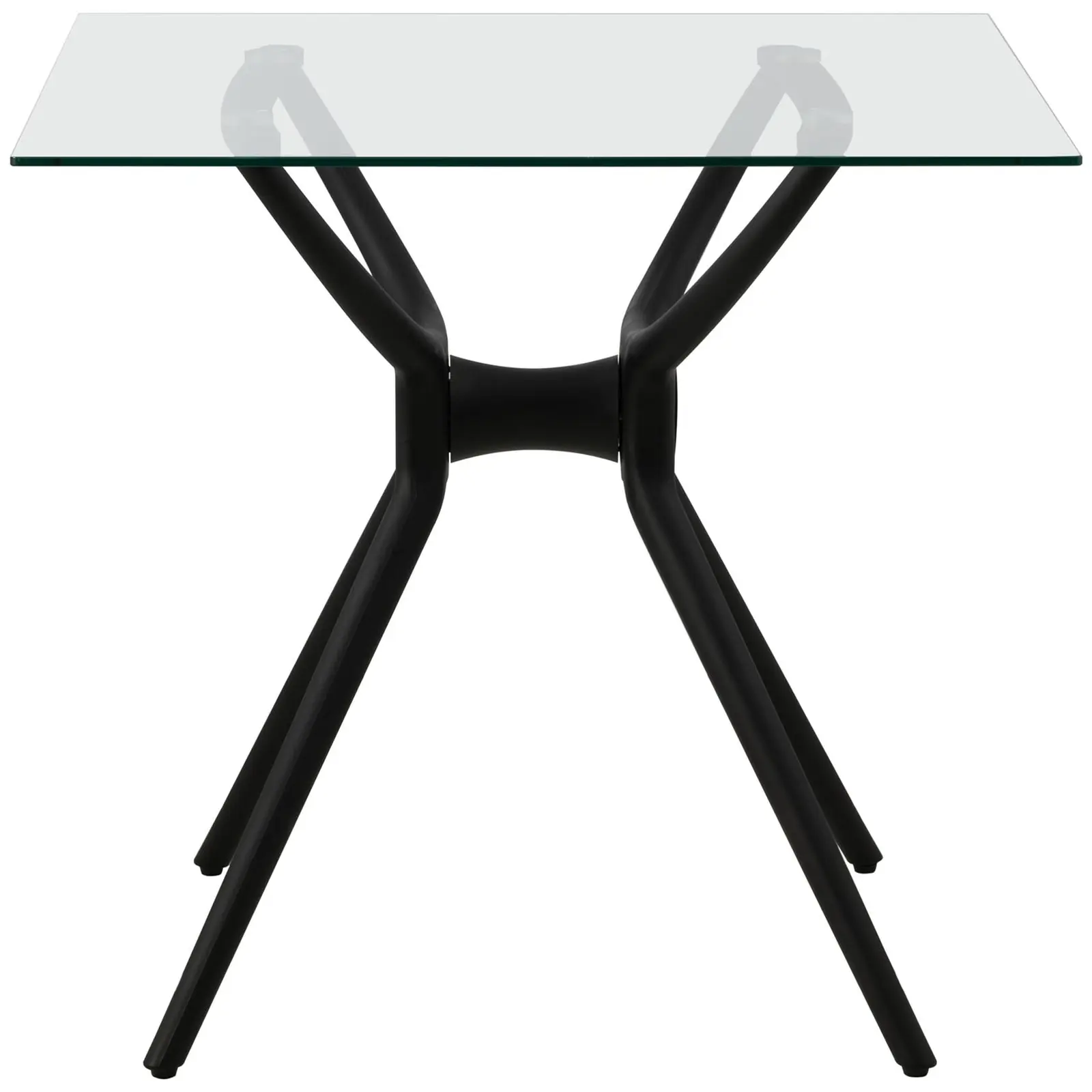 Stôl - štvorcový - 80 x 80 cm - sklenená doska