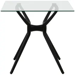 tafel - vierkant - 80 x 80 cm - glazen blad