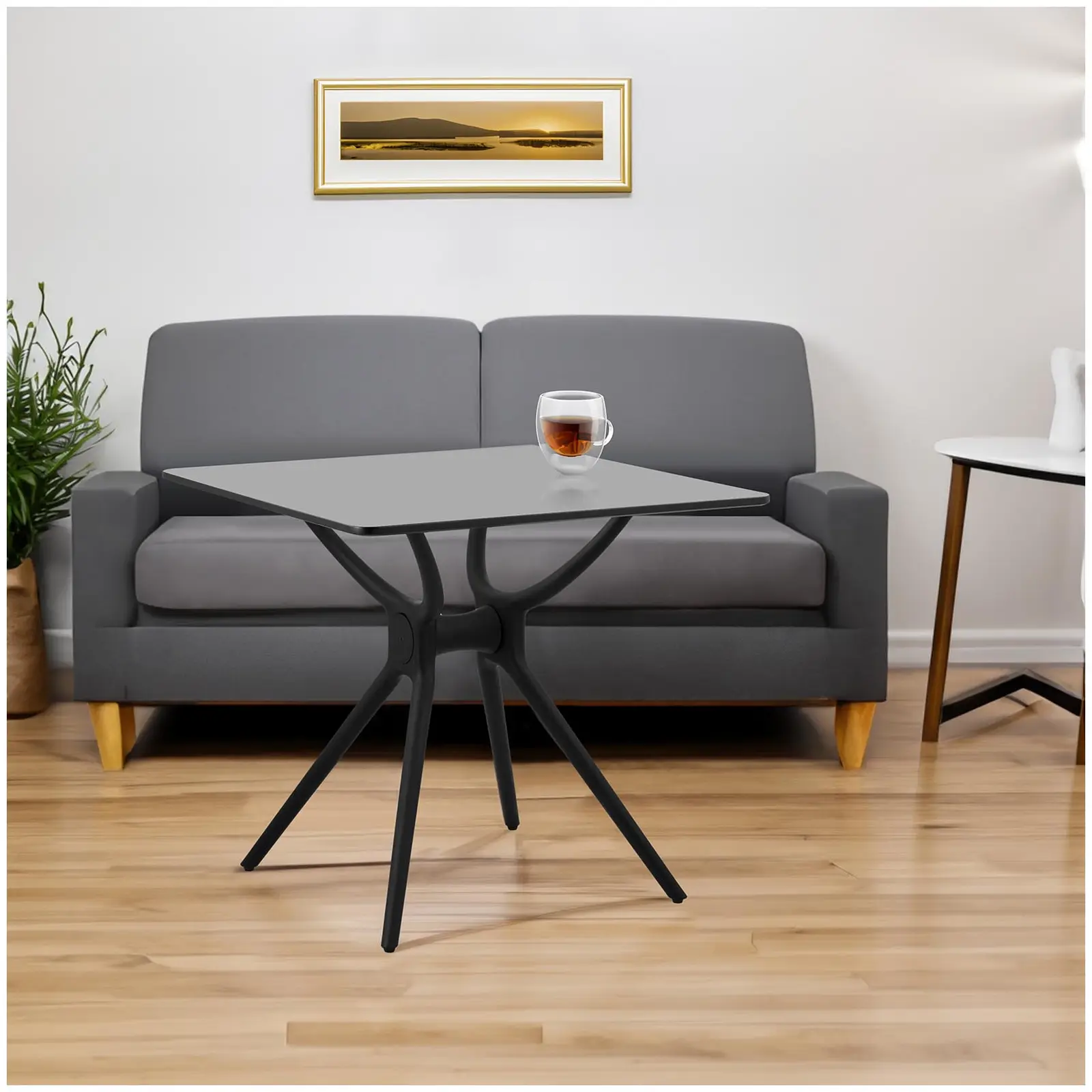B-Ware Tisch - quadratisch - 80 x 80 cm - schwarz (Material: MDF (mitteldichte Holzfaser))