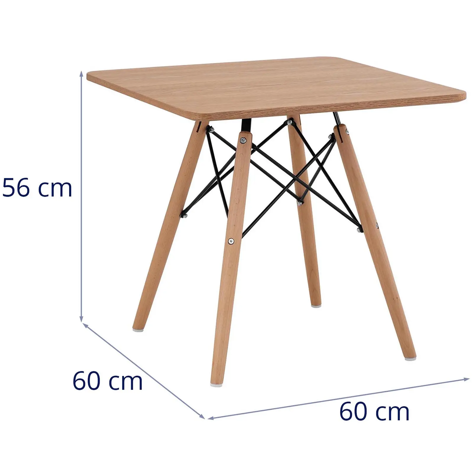 Asztal - négyzet alakú - 60 x 60 cm - MDF lemez