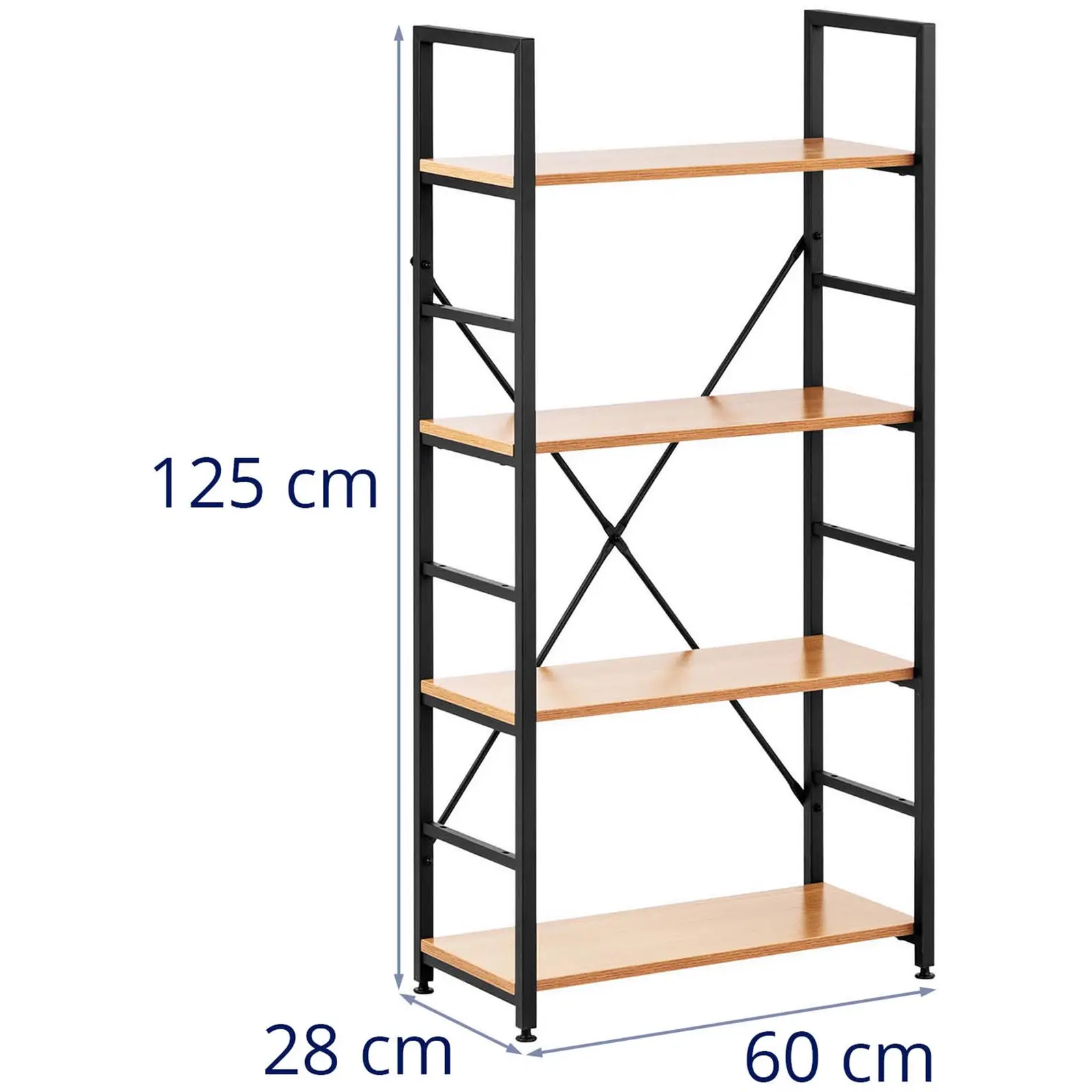 Bokhylle - 60 x 28 x 125 cm - 150 kg