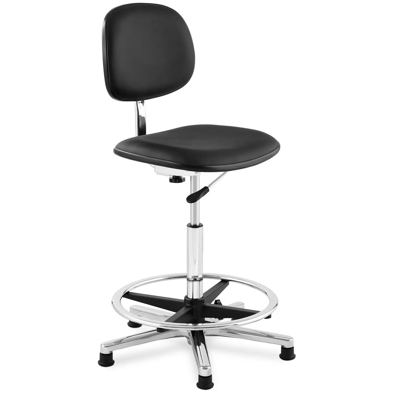 Kosmetická židle - 120 kg - černá - nožní kroužek - výška nastavitelná v rozmezí 530–800 mm