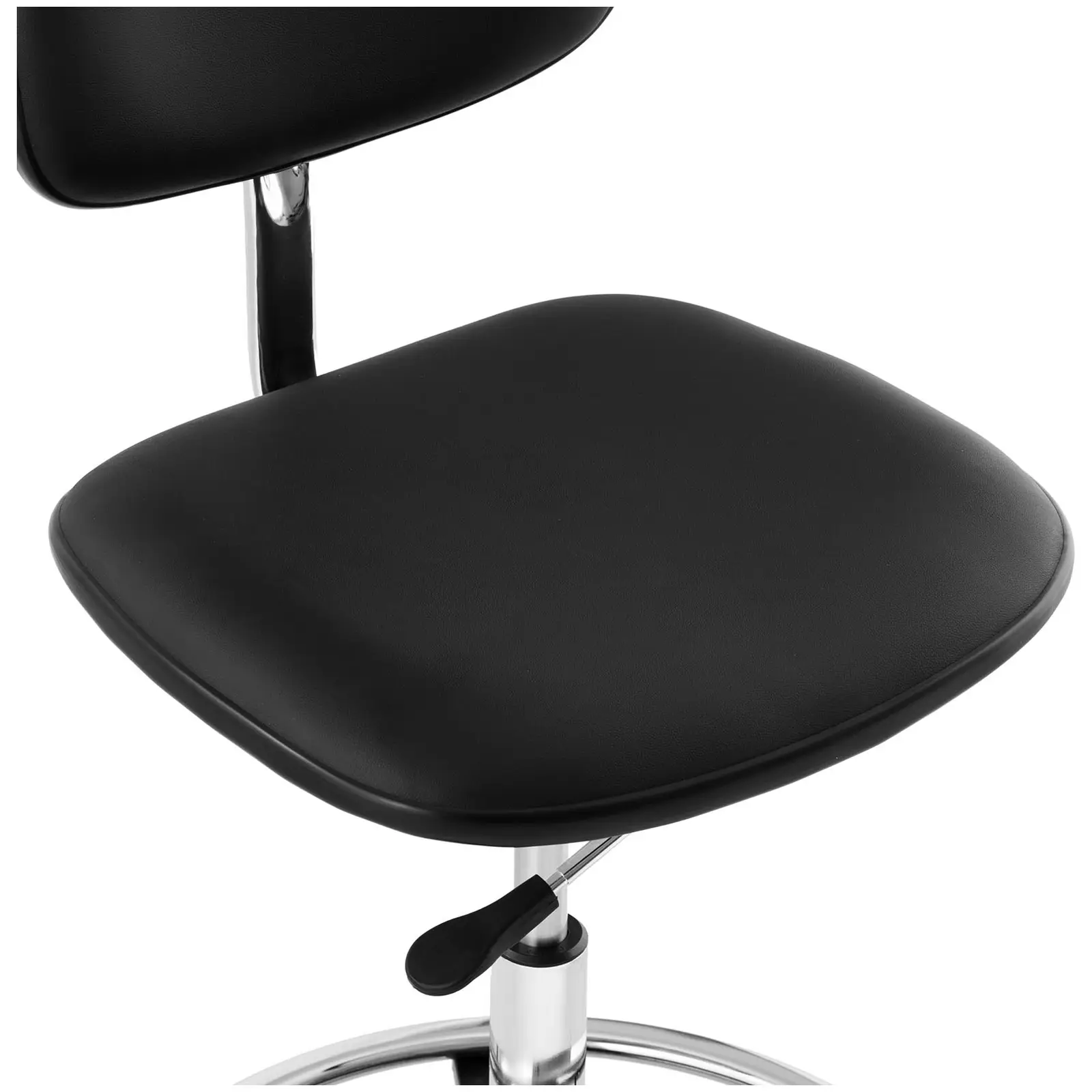Outlet Krzesło kosmetyczne - 120 kg - czarne - podnóżek - wysokość 530 - 800 mm