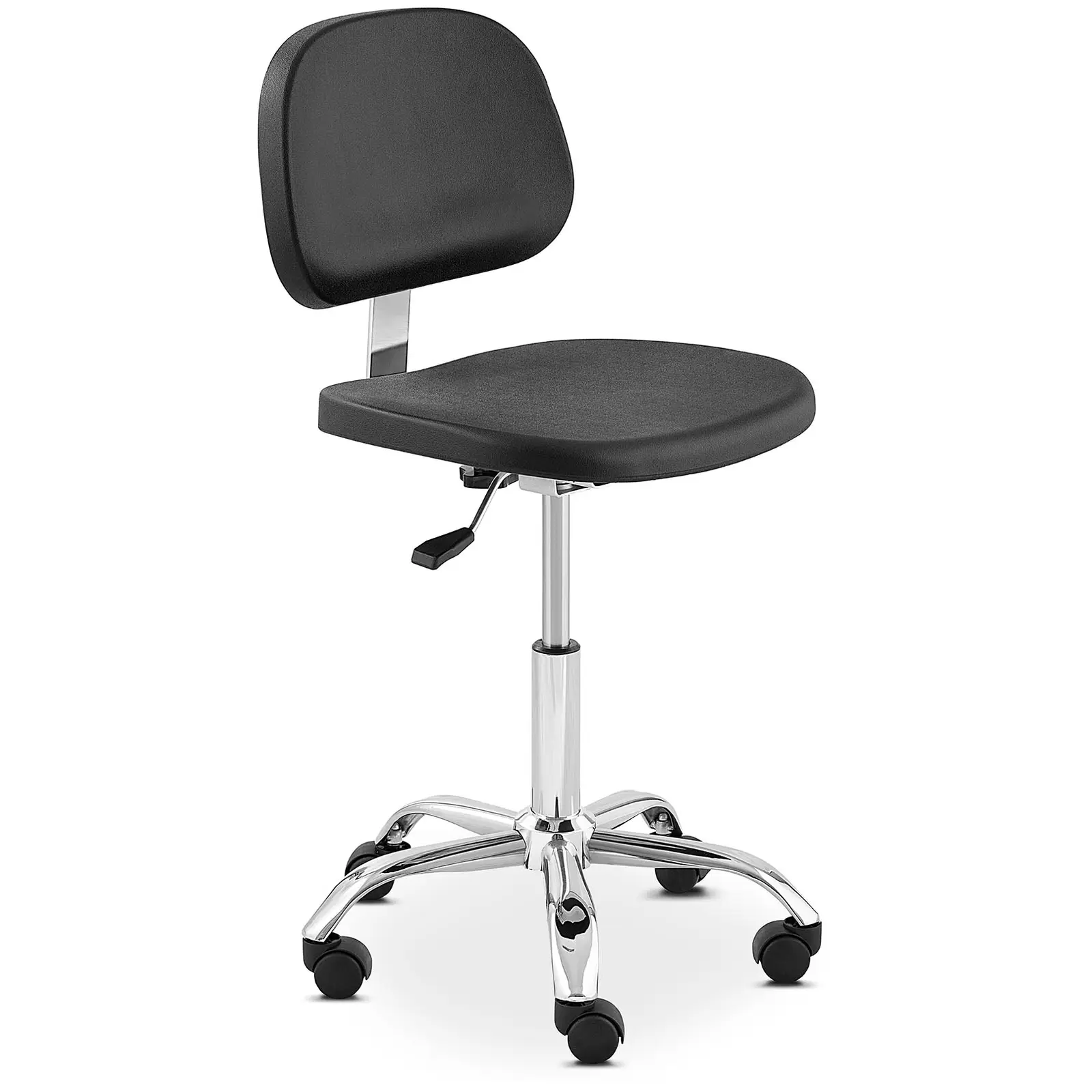 Laboratorní židle 120 kg černá, chrom výška nastavitelná v rozmezí 450–585 mm - Pracovní židle Fromm & Starck