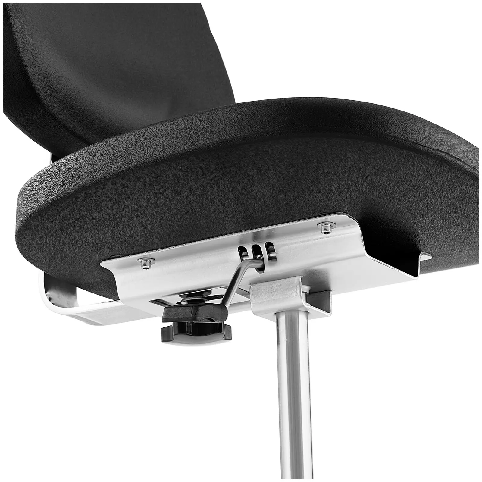 Chaise de laboratoire - 120 kg - Noir, Chrome - Hauteur réglable de 450 - 585 mm
