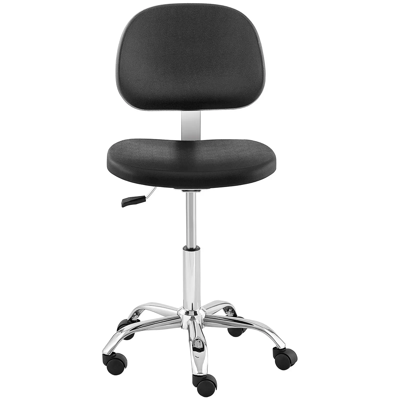 Cadeira de laboratório - 120 kg - em preto, elementos cromados - altura 450 - 585 mm