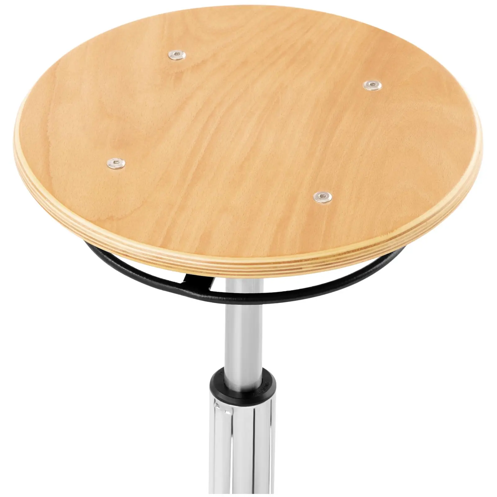 Dílenská židle - 120 kg - přírodní dřevo - výška nastavitelná mezi 350–485 mm