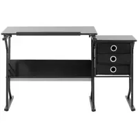 B-termék Rajzasztal - 90 x 60 cm - dönthető és állítható magasságú - székkel és kisasztallal