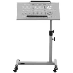 Table pour ordinateur portable - 52 x 33 cm - Hauteur réglable - à roulettes