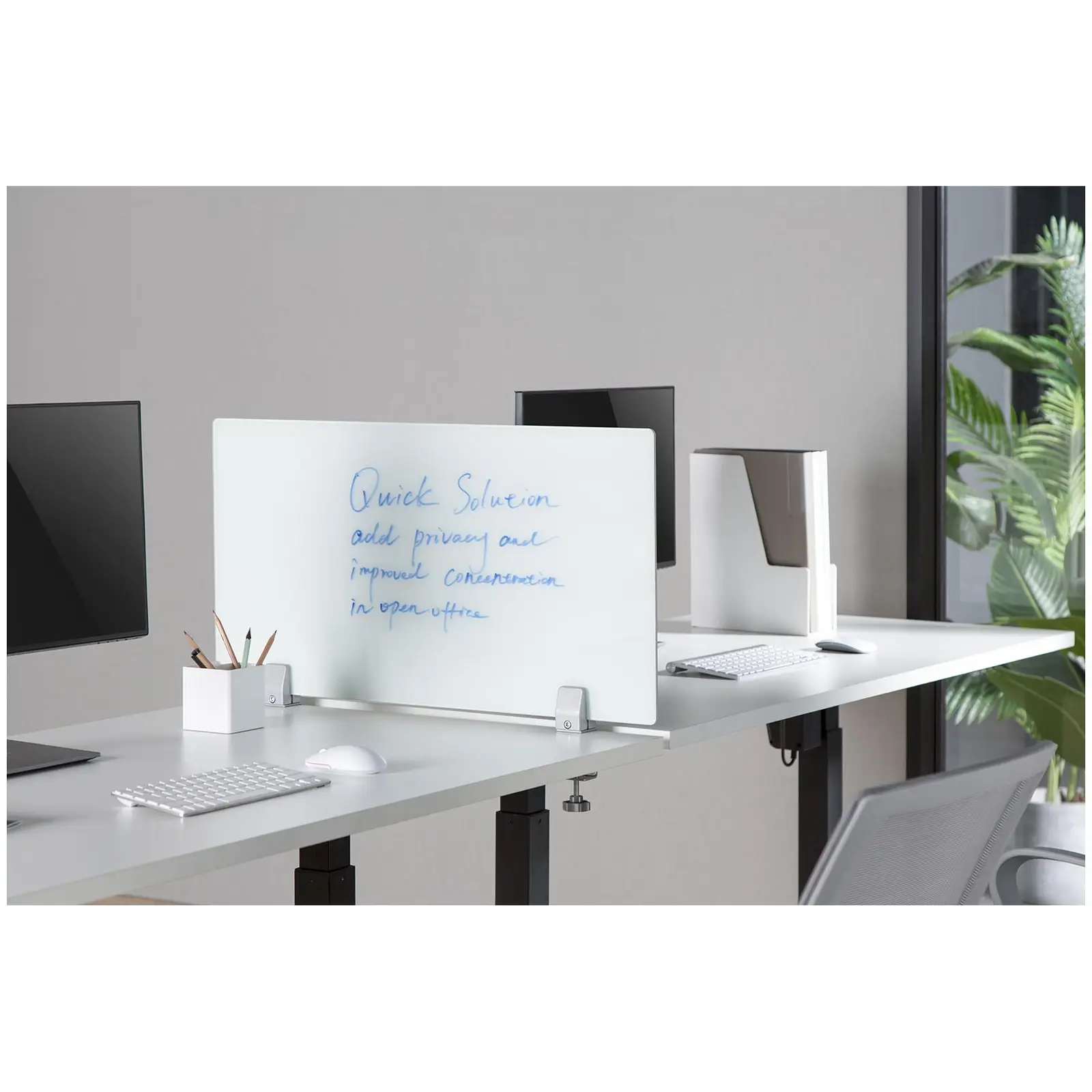 Séparateur de bureau - 750 x 400 mm - Verre trempé (Poids: 6.9 kg)