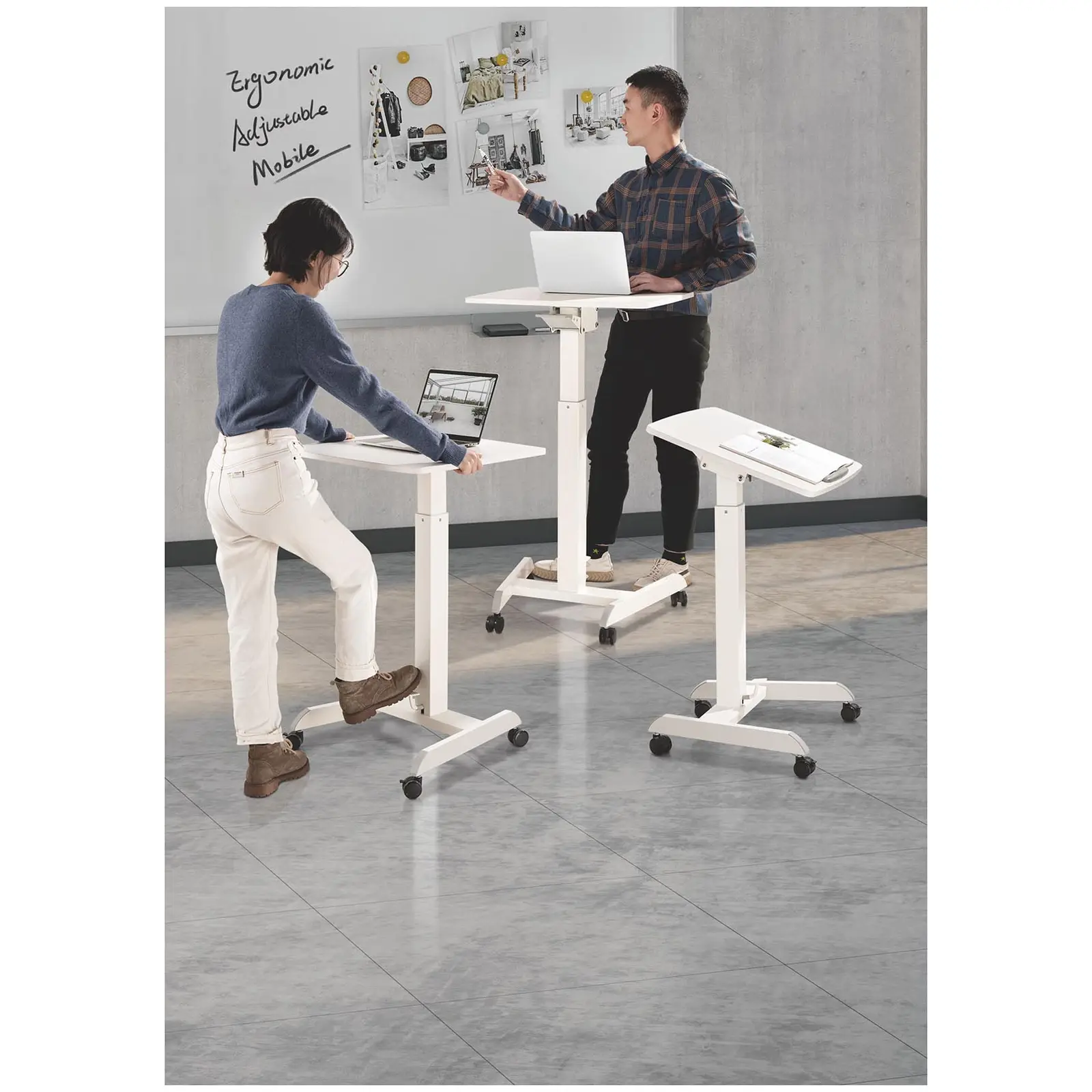 Table pour ordinateur portable - 60 x 52 cm - Inclinable de 0 - 30° - Hauteur : 760 - 1 130 mm