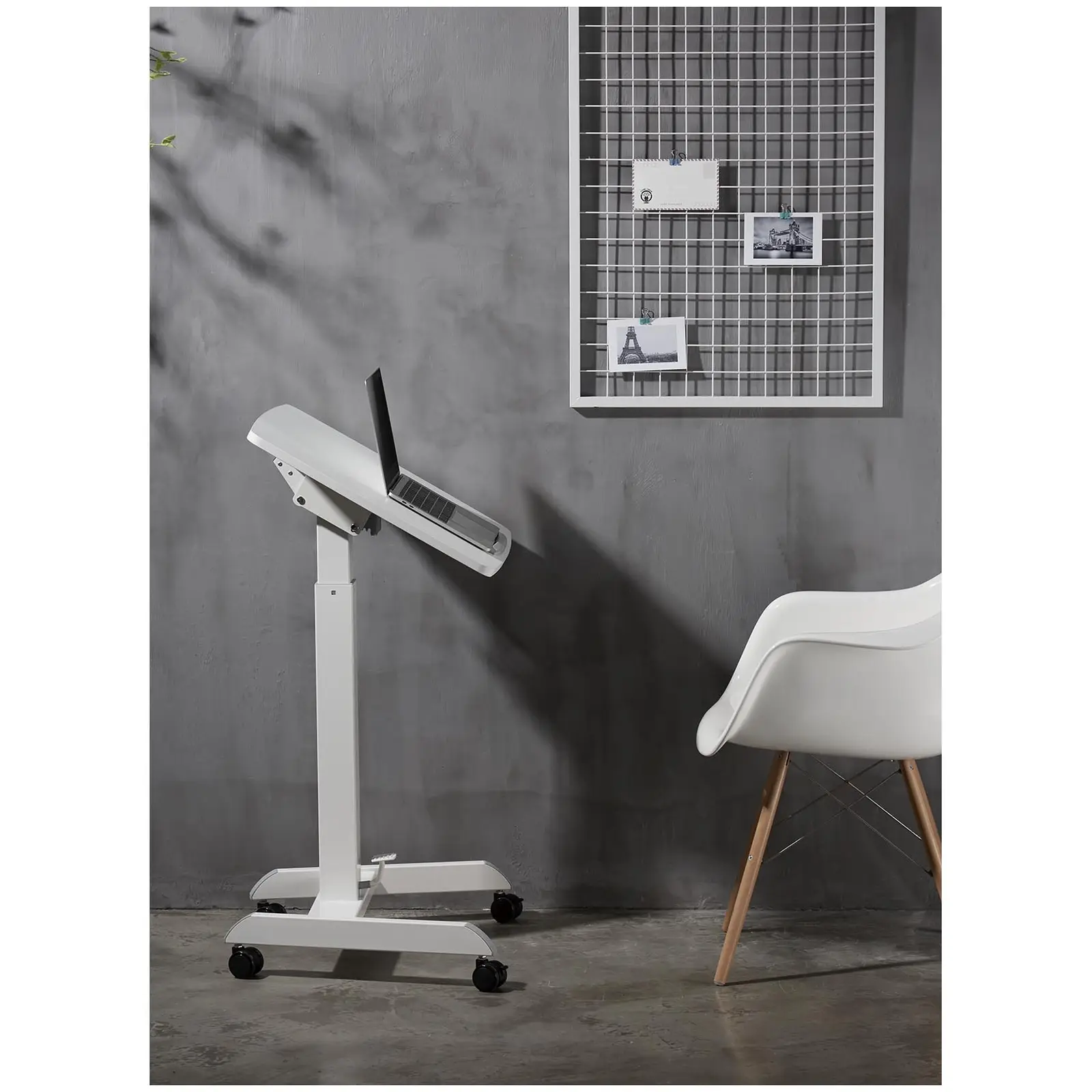 Stolek pod notebook - 60 x 52 cm - Naklonitelný o 0–30° - výška: 760–1 130 mm (Barva: Bílá)