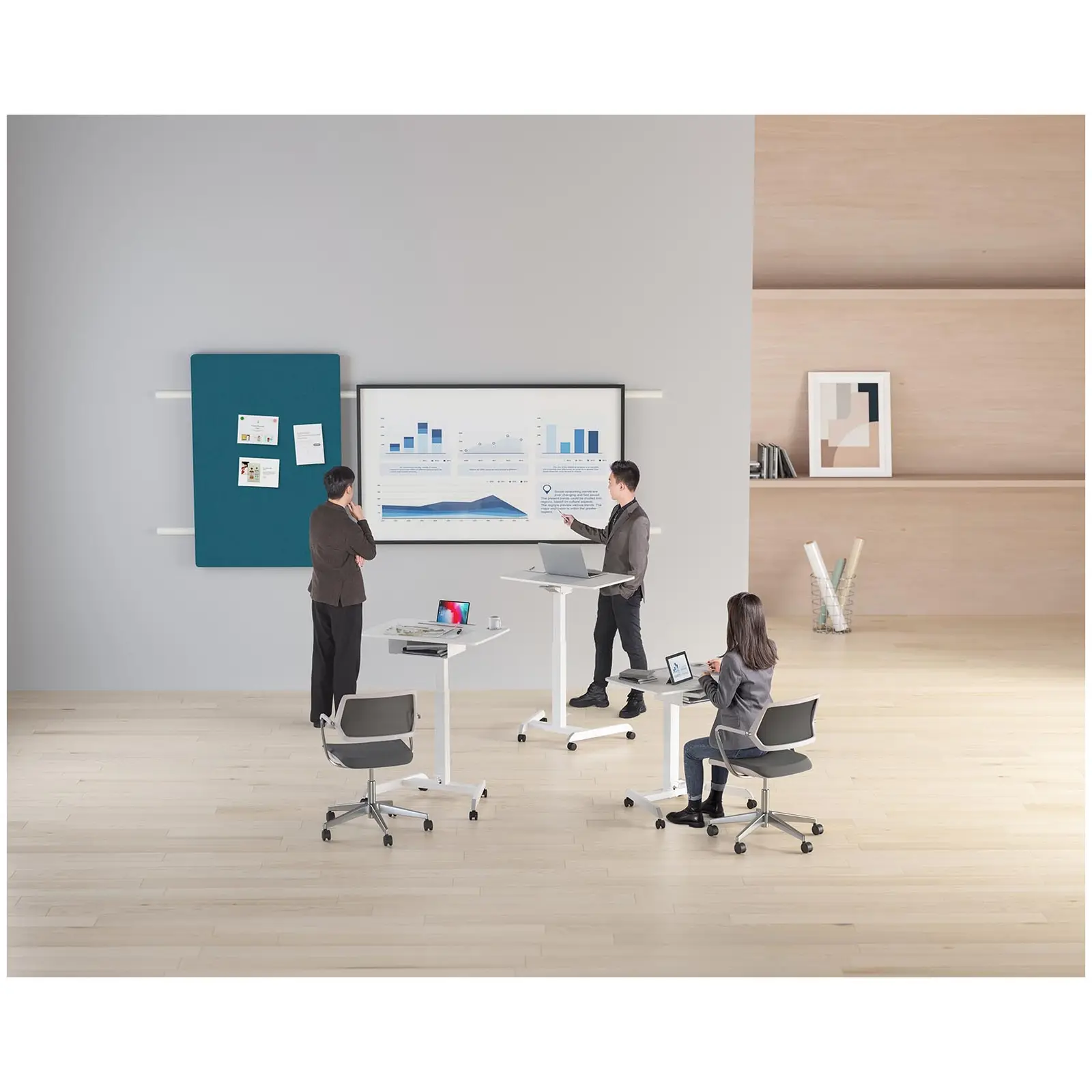 Stolek pod notebook - 80 x 56 cm - výška: 760–1 130 mm (Materiál: Plast)