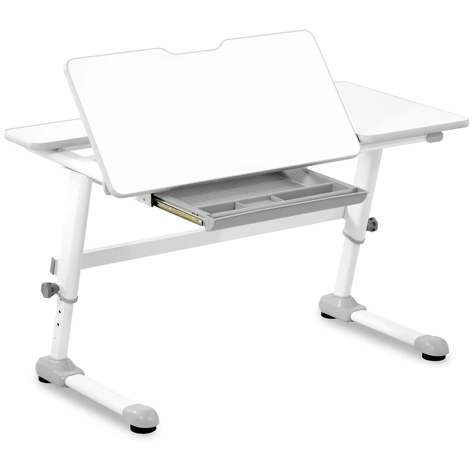 Höj- och sänkbart skrivbord för barn - 120 x 66 cm - 0–50° tiltbar bordsskiva - Höjd: 600–760 mm - Med låda