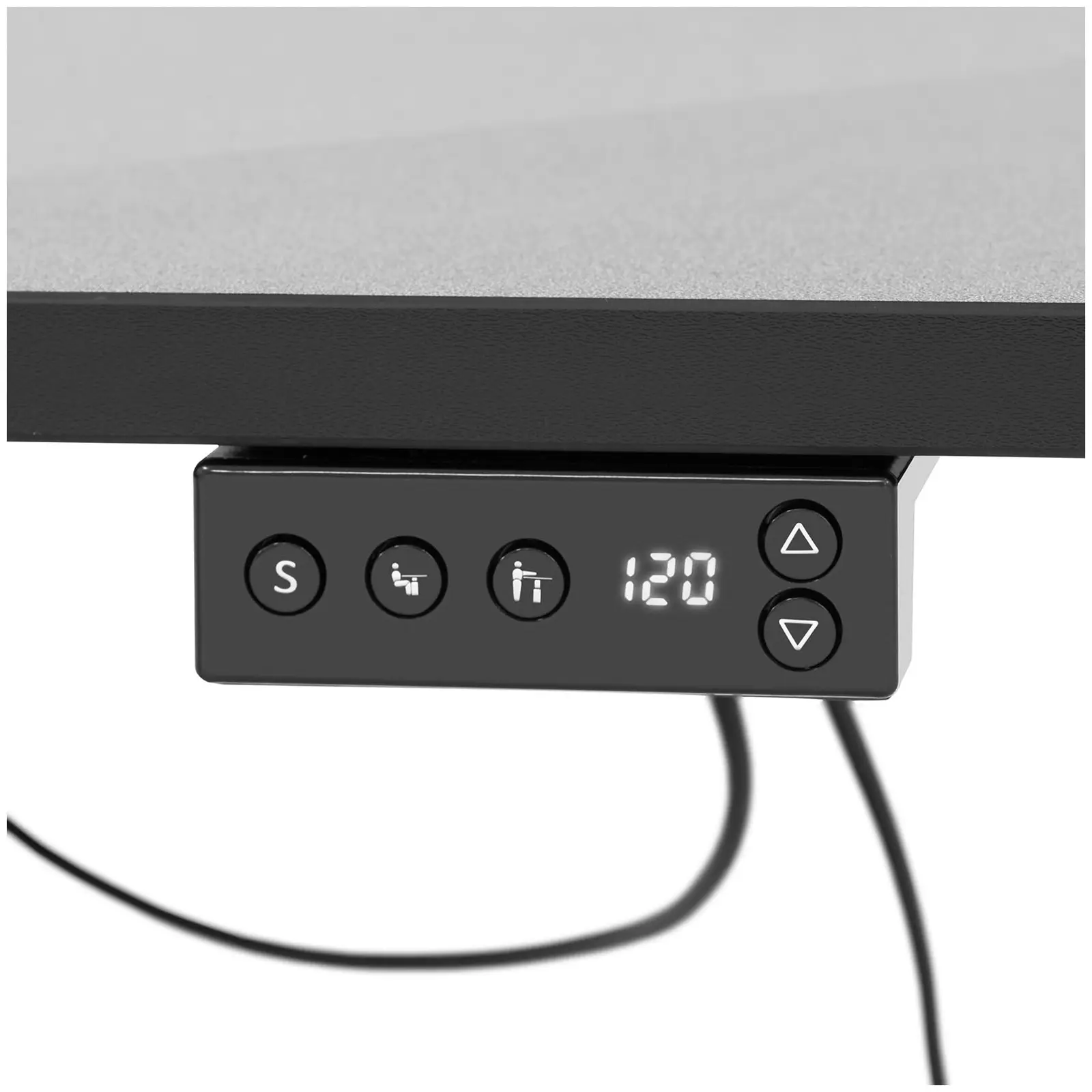 Corner desk height adjustable - 720 - 1200 mm - 80 kg - black