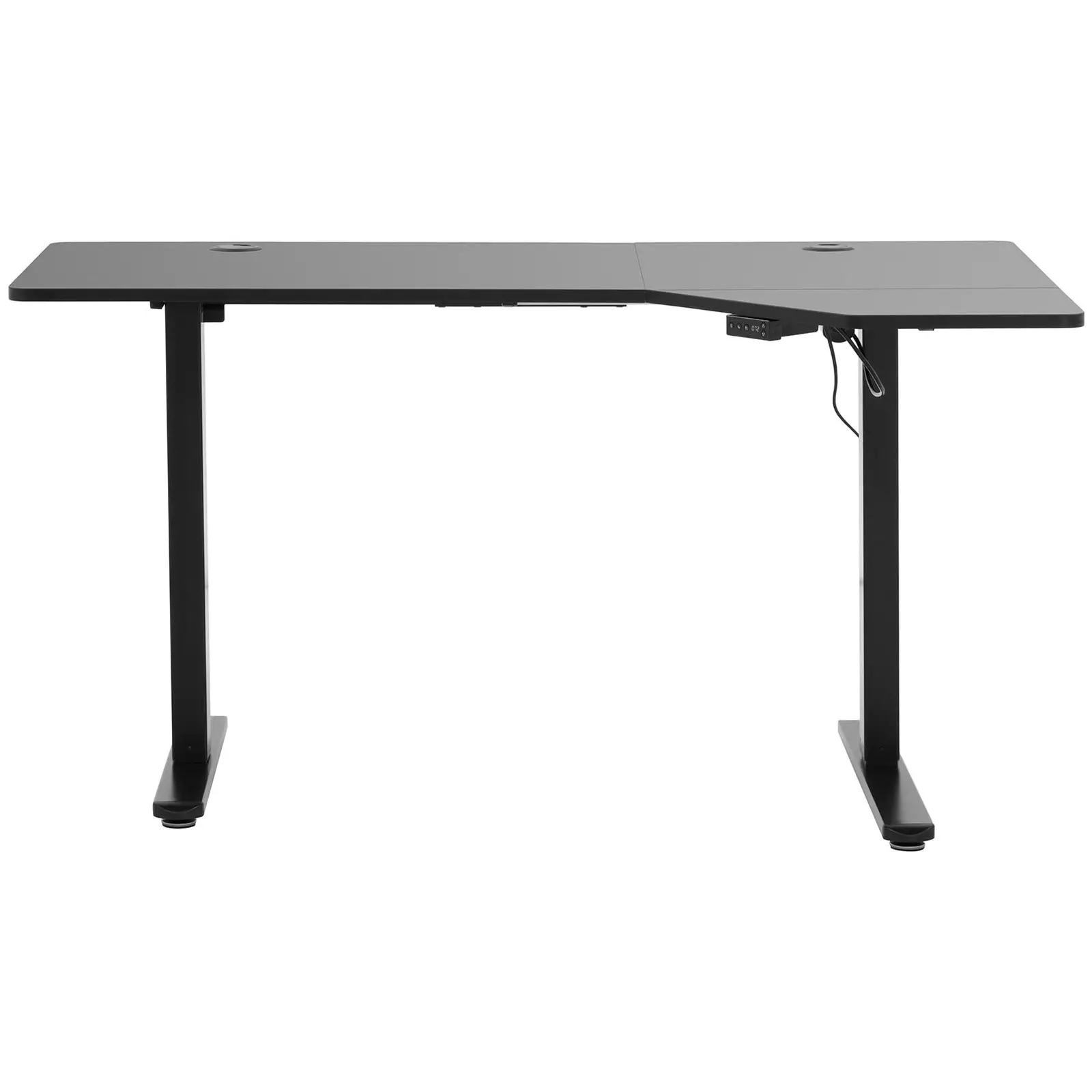 Výškově nastavitelný rohový stůl - 720–1 200 mm - 80 kg - černá barva
