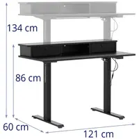 Skrivbord höjdjusterbart - 720 - 1200 mm - 80 kg - Svart