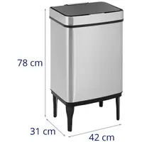 Mülleimer - 45 l - grau - Standfüße