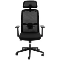 Cadeira de escritório - encosto em malha - encosto de cabeça - assento 50 x 50,5 cm - até 150 kg - preto