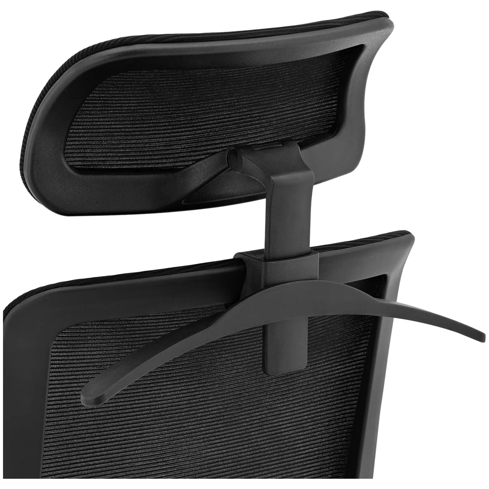 Chaise de bureau - dossier en filet - appuie-tête - siège de 50 x 61 cm - jusqu'à 150 kg - noir