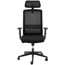 Irodai szék - hálós háttámla - fejtámla - 50 x 61 cm-es ülés - max. 150 kg - fekete