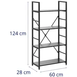 Bookshelf - 60 x 28 x 125 cm - 150 kg - black