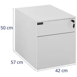Irodai konténer - 35 kg - zárható - fehér