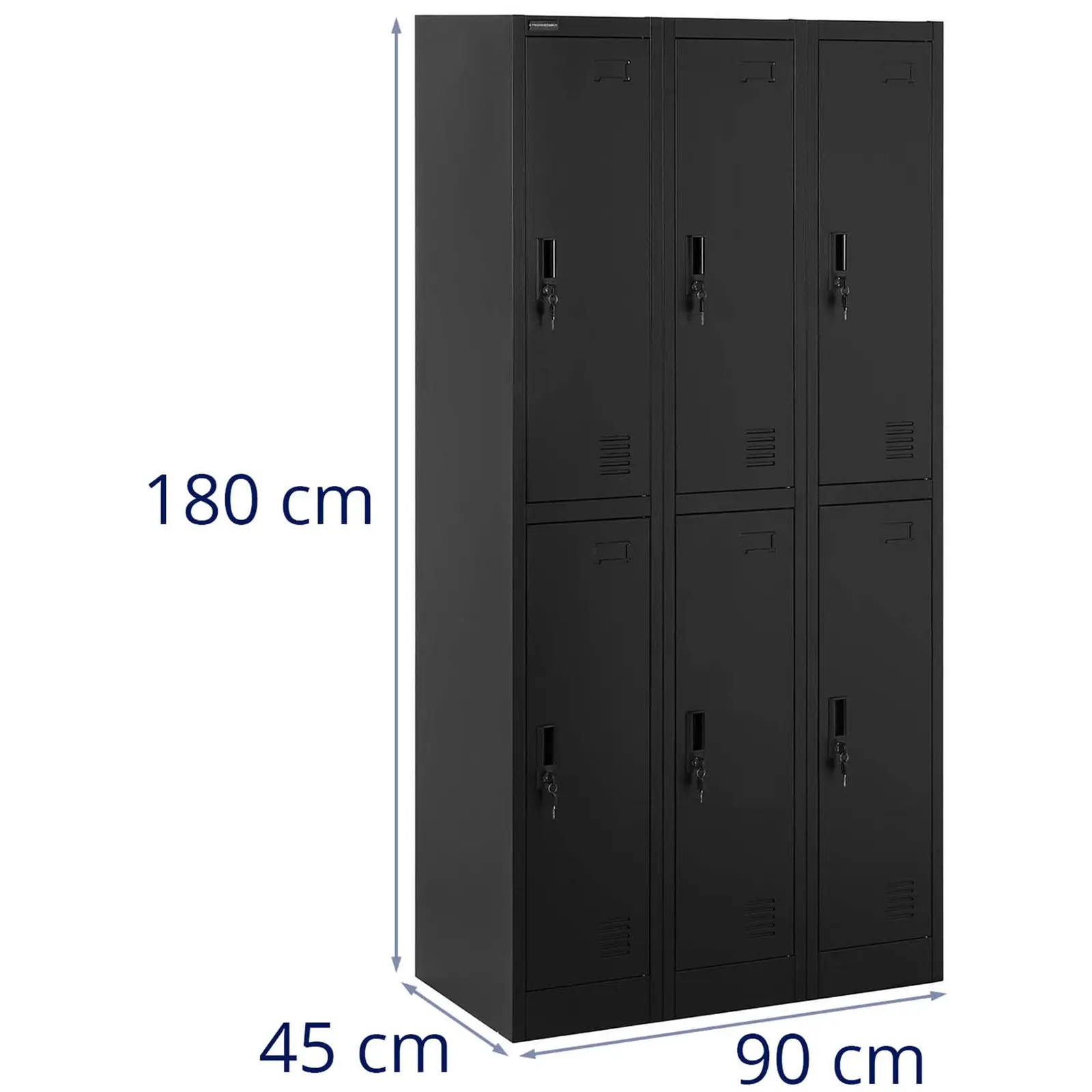 Plechová šatní skříň - 6 schránek - uzamykatelná - 200 kg (Barva: Antracit)