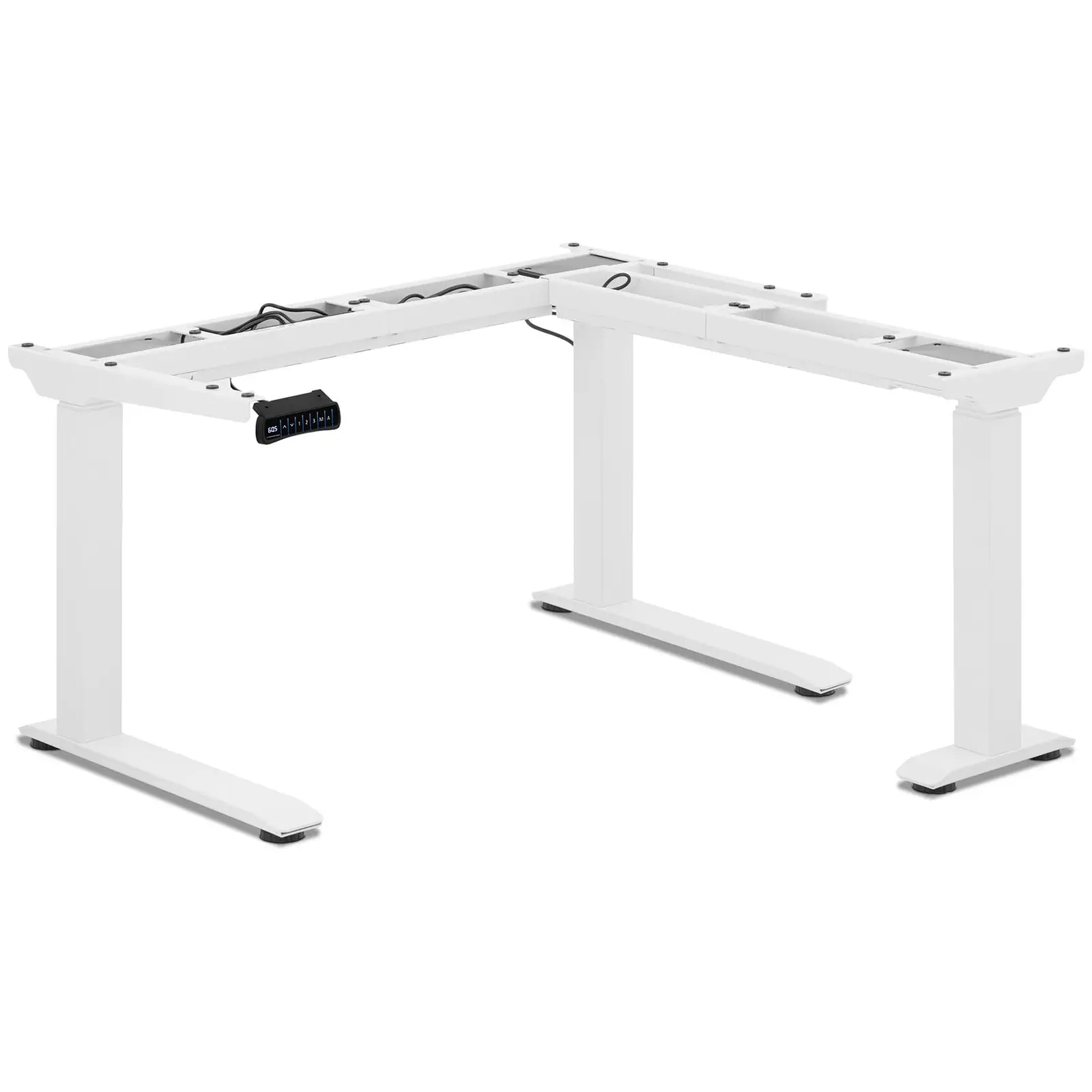 Hjørne skrivebordsramme - Høydejusterbar: 60 - 125 cm - Bredde: 110 - 190 cm (venstre) / 90 - 150 cm (høyre)