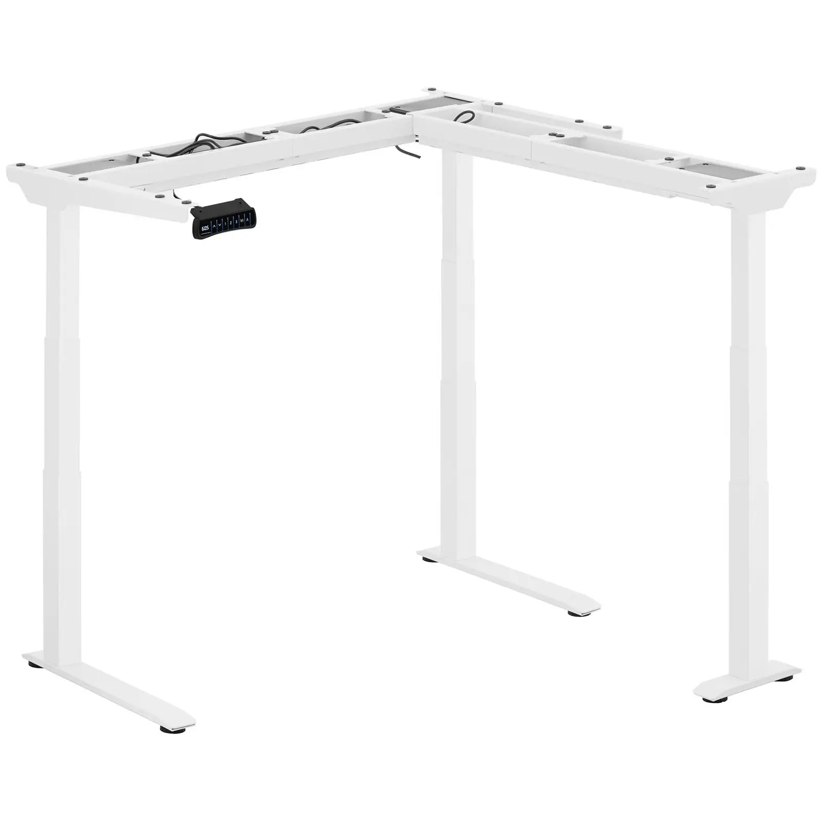 Occasion Bureau d'angle réglable en hauteur - Hauteur : 60 - 125 cm - Largeur : 110 - 190 cm (gauche) / 90 - 150 cm (droite)