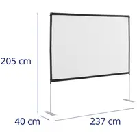 Projektor-lærred med fødder - 228 x 133 cm - 16:9 - 100" - aluminiumsramme