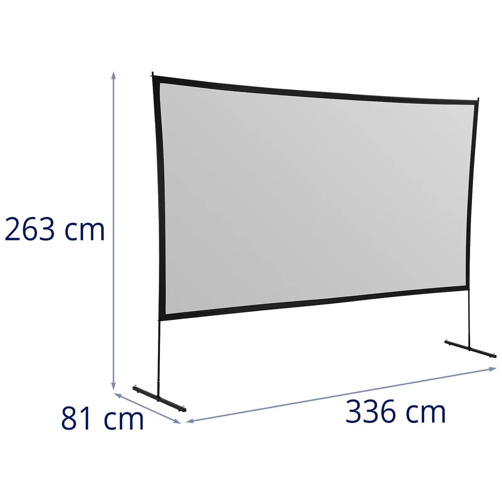 Projektor-lærred med fødder - 331,9 x 186,7 cm - 16:9 - 150" - stålramme (Materiale: polyester)