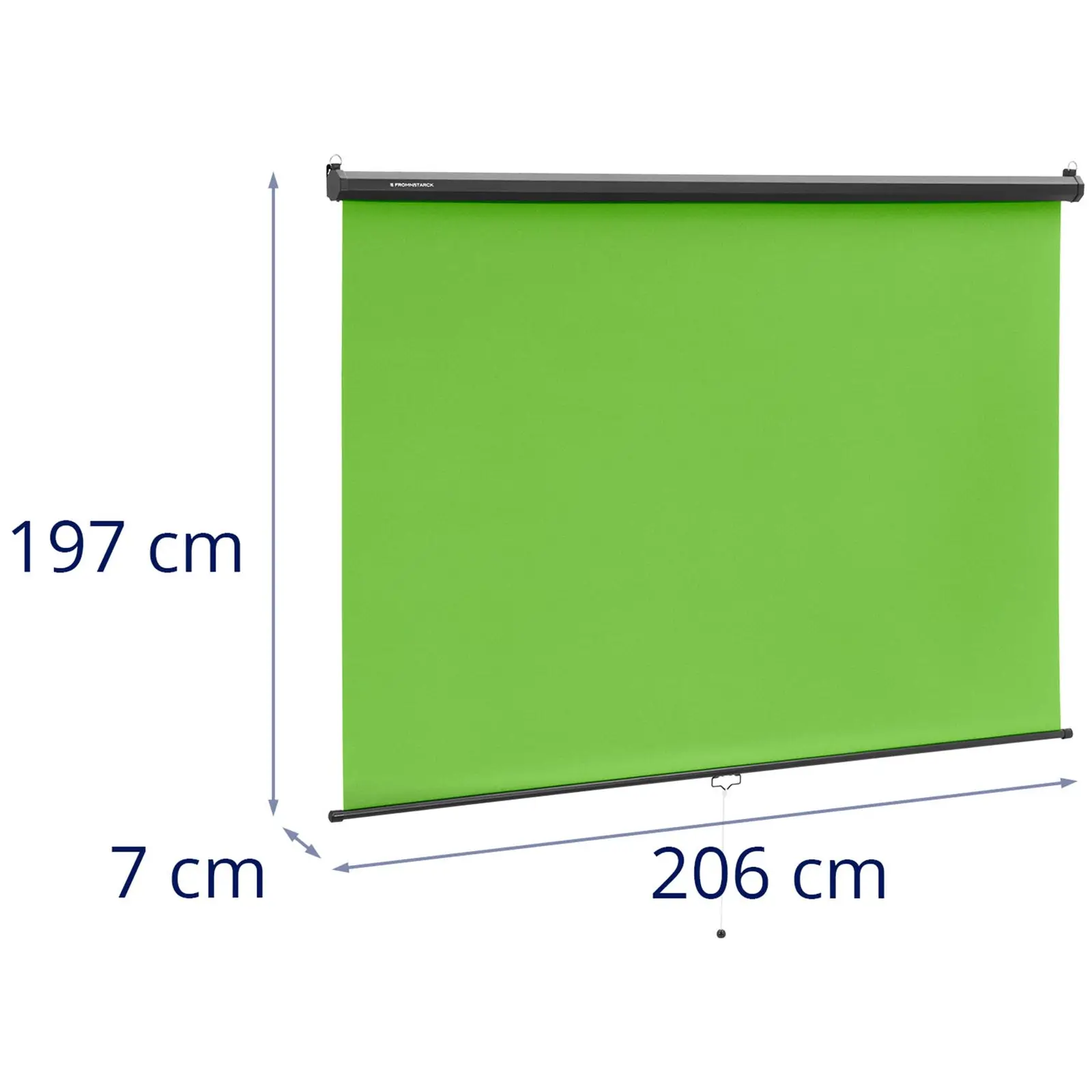 Fond vert - rétractable - pour mur et plafond - 84 pouces - 2060 x 1813 mm (Dimensions (LxlxH): 206.1 x 6.7 x 8.1 cm)