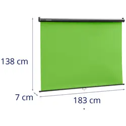 Green screen - Roll up - Per pareti e soffitti - 84" - 1760 x 1450 mm