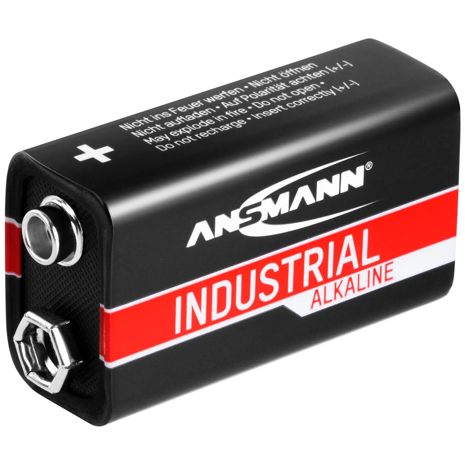 Piles alcalines industrielles Ansmann - 10 piles 9 V rectangulaires 6LR61