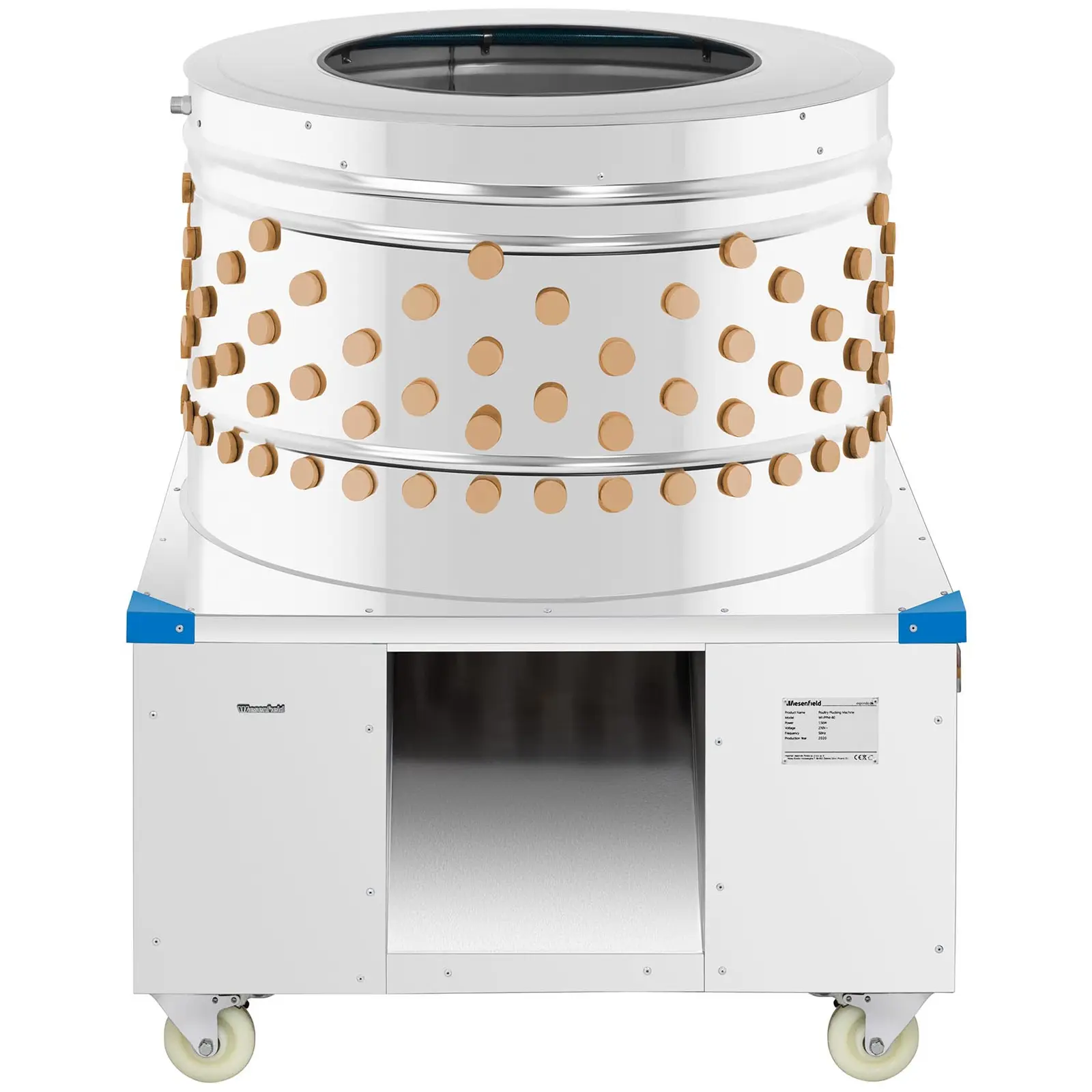 Škubačka drůbeže - 2 200 W - 900 kg/h (Barva: Stříbrná)