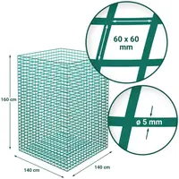 Кръгла мрежа за бали сено - 1 400 x 1 400 x 1 600 мм - размер на примката: 60 x 60 мм - зелена