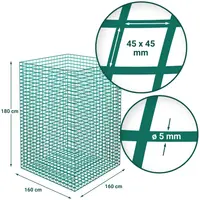 Rede para feno - para fardos redondos - 1600 x 1600 x 1800 mm - tamanho dos espaçamentos: 45 x 45 mm - verde