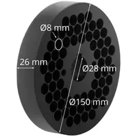 Hulskive til pillepresser WIE-PM-2500 (10280044) - foderpiller: 8 mm i diameter