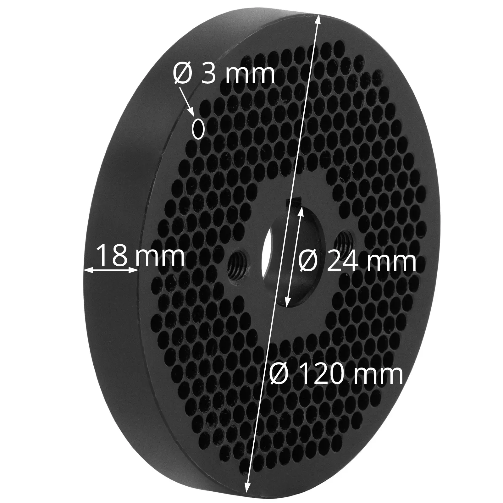 Matriz para la peletizadora WIE-PM-1500 (10280046) y WIE-PM-500 (10280043) - Ø 3 mm (Material: Aleación de acero)