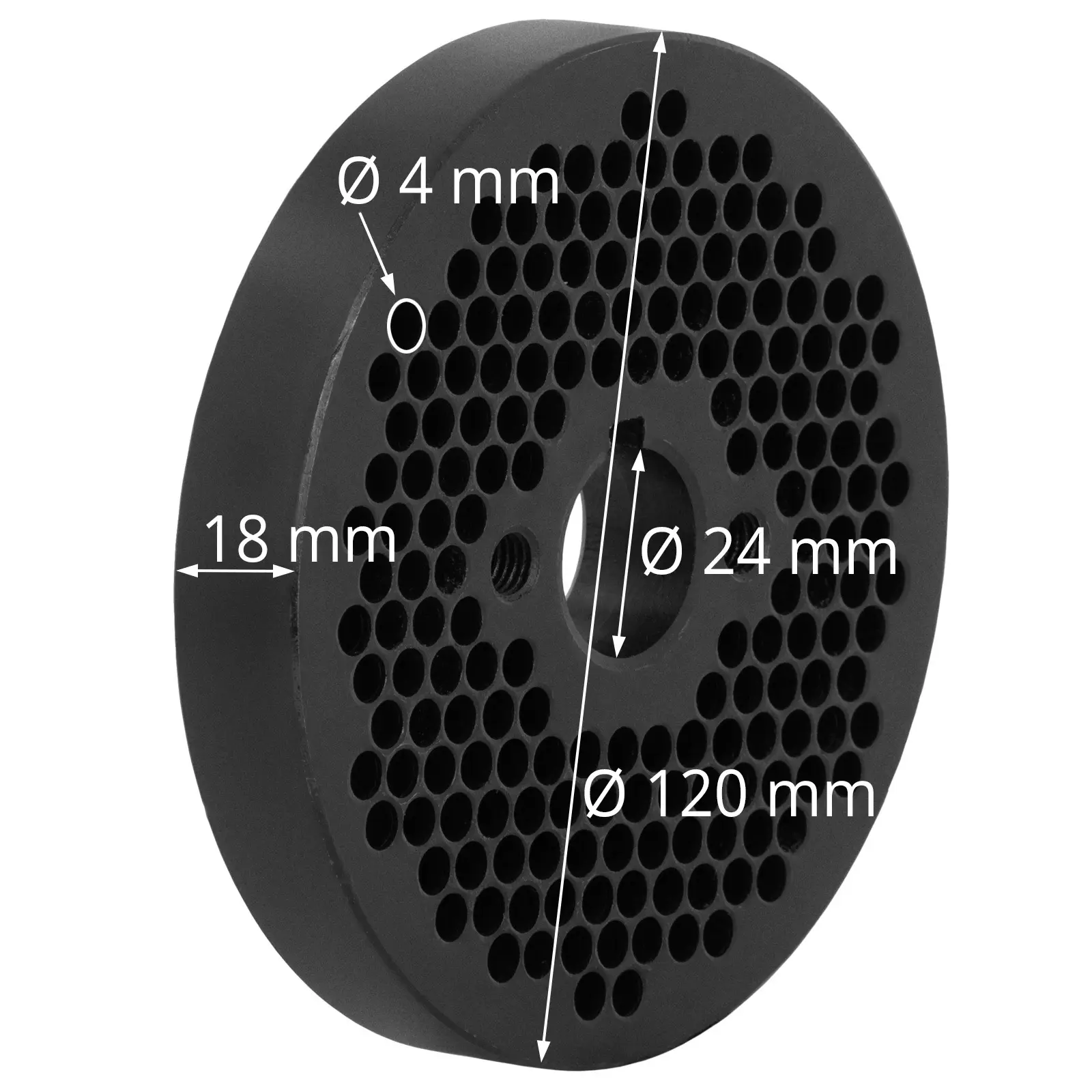 Matriz para la peletizadora WIE-PM-1500 (10280046) y WIE-PM-500 (10280043) - Ø 4 mm (Material: Aleación de acero)