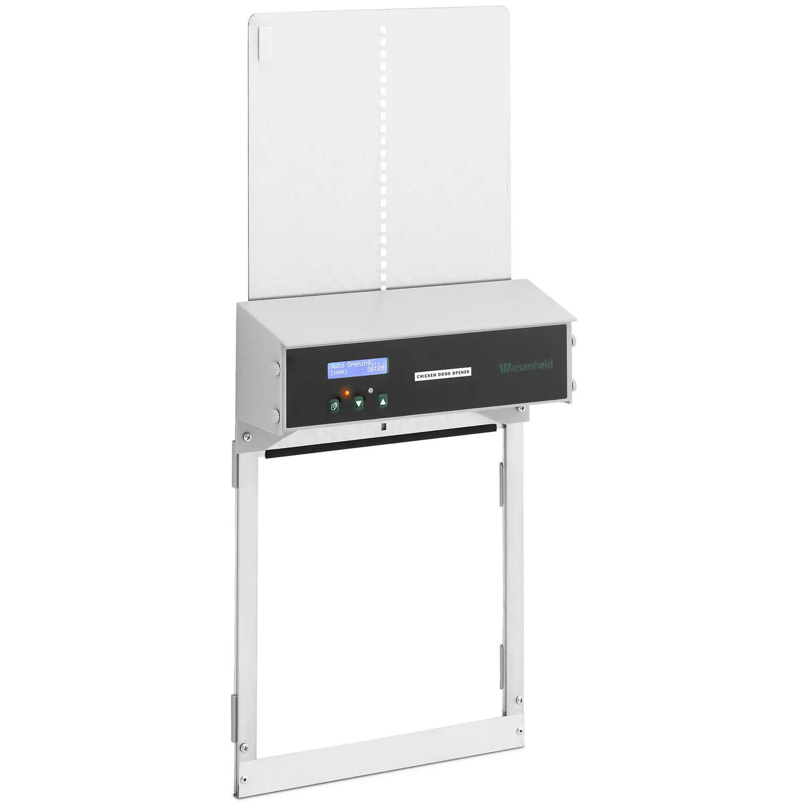 Automatyczne drzwi do kurnika - timer / czujnik światła - zasilanie bateryjne - automatyczne blokowanie - funkcja zapobiegająca blokowaniu - Zdjęcie produktu