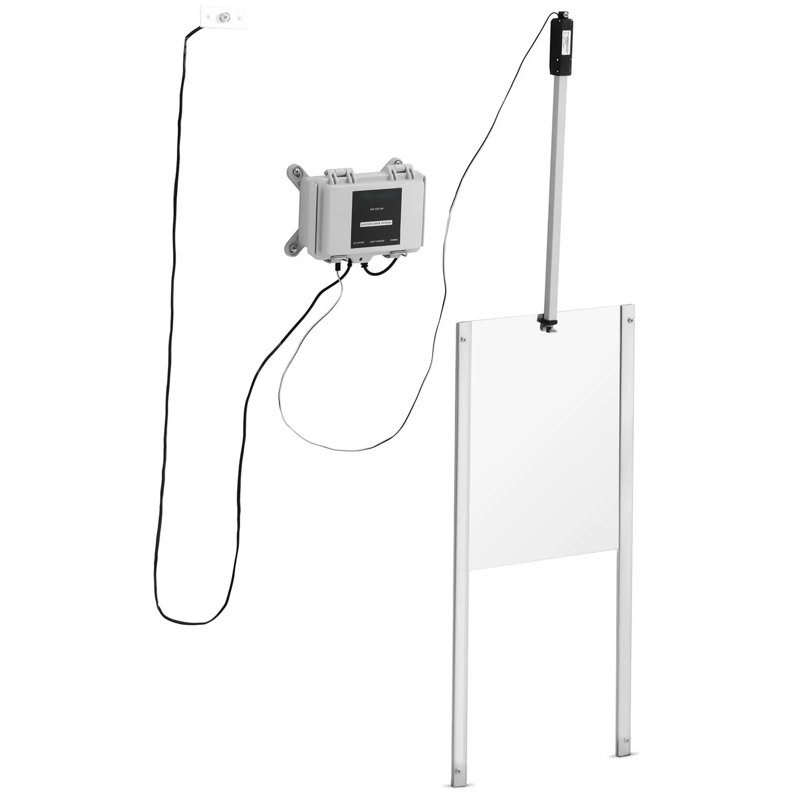 Automata tyúkól ajtó - időzítő / fényérzékelő - tápegység - vízálló ház - blokkolásgátló funkció