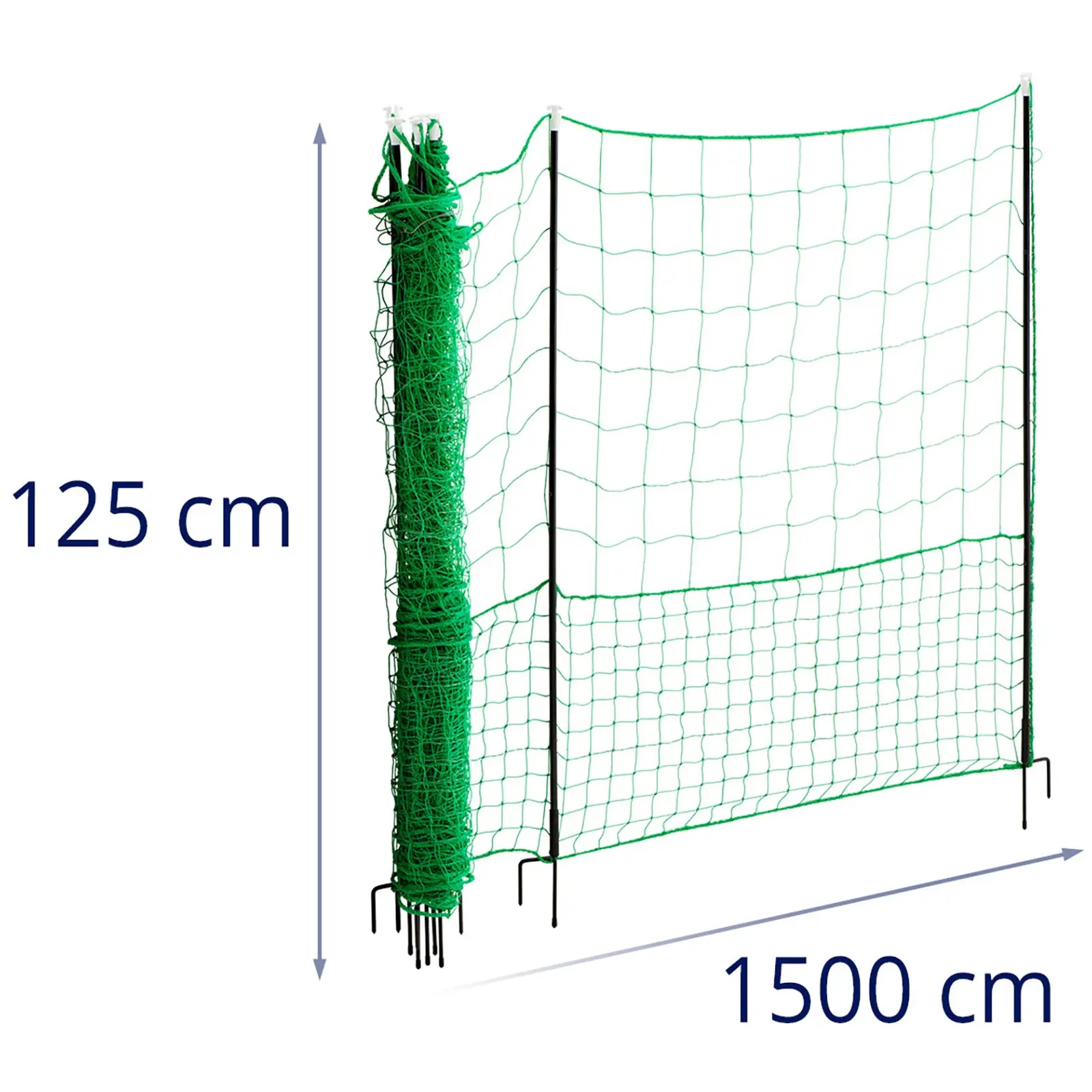 Chicken Wire - height 125 cm - length 15 m - without electricity (Dimensions (LxWxH): 1500 x 2 x 125 cm)