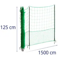 Ogrodzenie dla kur - wysokość 125 cm - długość 15 m - bez prądu