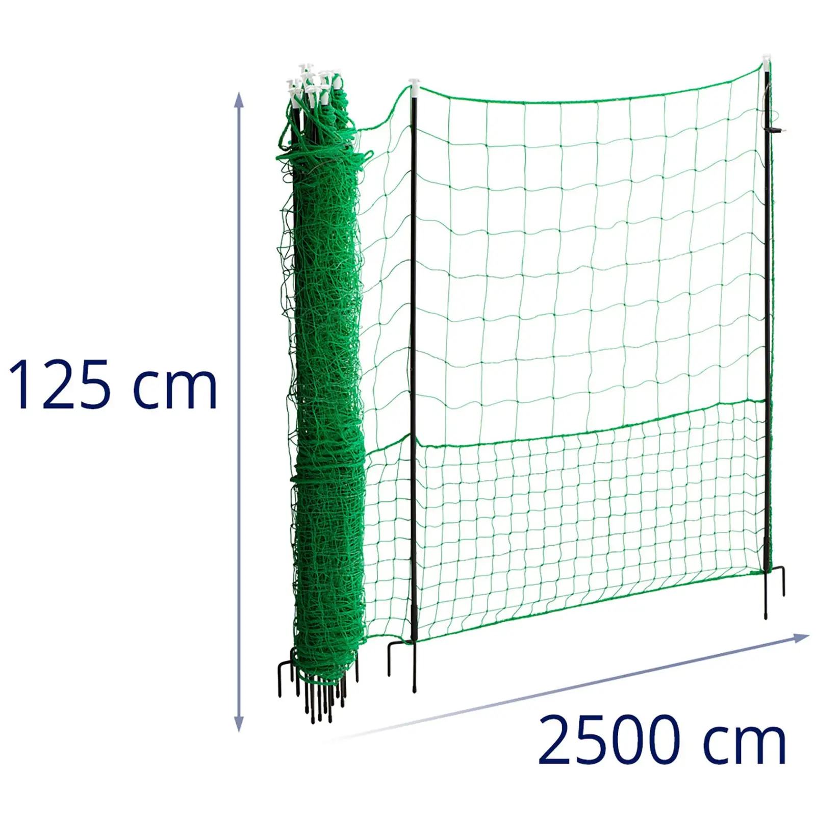 Hühnerzaun - Höhe 125 cm - Länge 25 m - elektrifizierbar