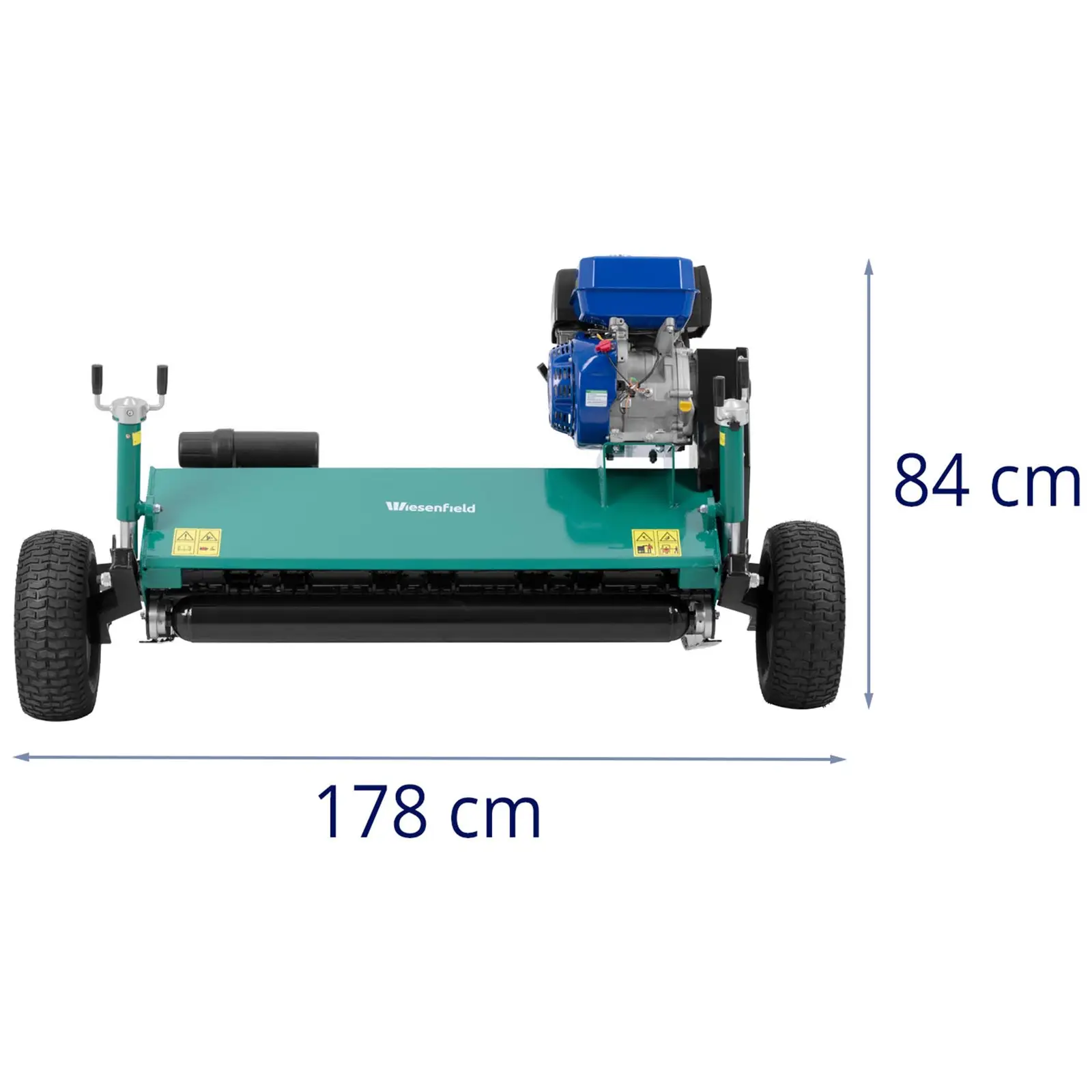 Slaghack – Bensinmotor - 10 kW - Släpvagnskoppling + kulhuvud (Ø 80 mm) - 1200 mm bredd