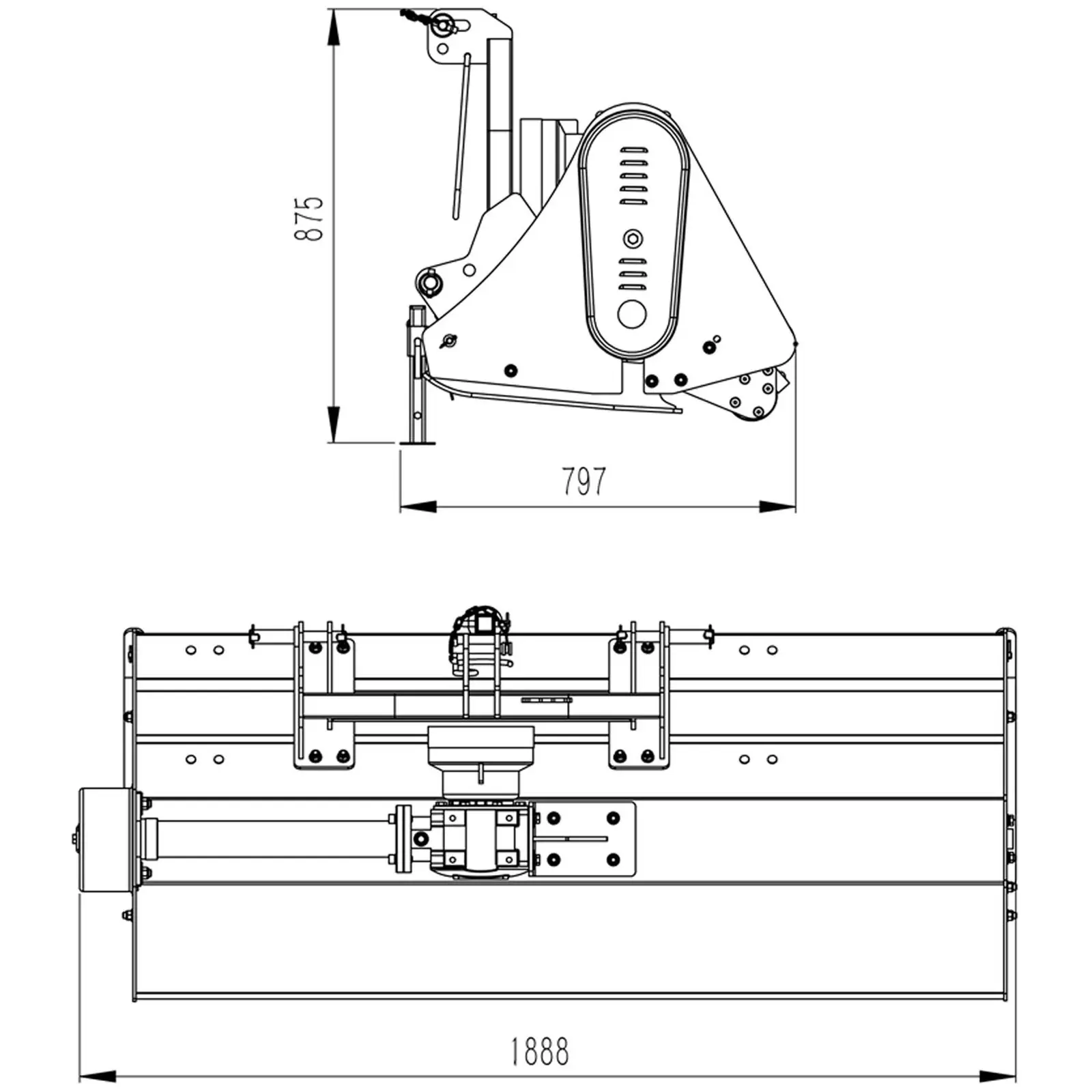 Kesantomurskain - työleveys 1750 mm - kolmipistekiinnitys (Cat. I)