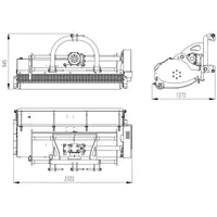 Kladivkový mulčovač – pracovná šírka 1800 mm – 3-bodový záves (kat. I/2) - samočistiaci valec