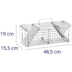 Trappola per animali - 48.5 x 15.5 x 19 cm - Dimensioni della grata: 25 x 25 mm